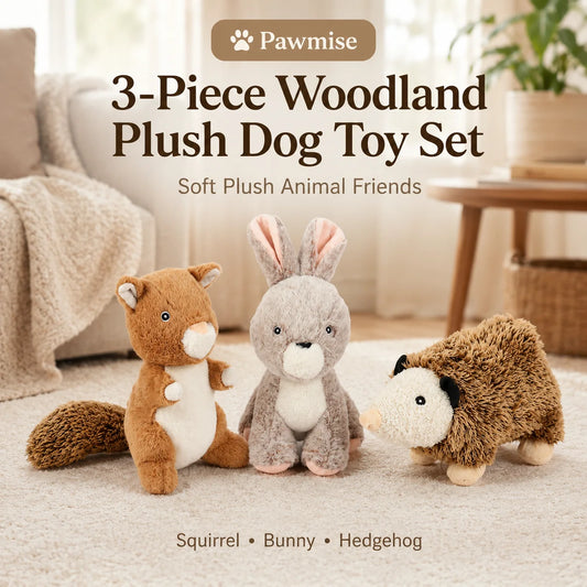 Three-Piece Squeaky Plush Toy Set For Small Dogs And Cats