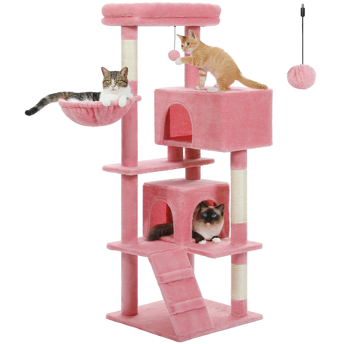 PEQULTI Five Level Cat Tree With Hammock And Cozy Condos