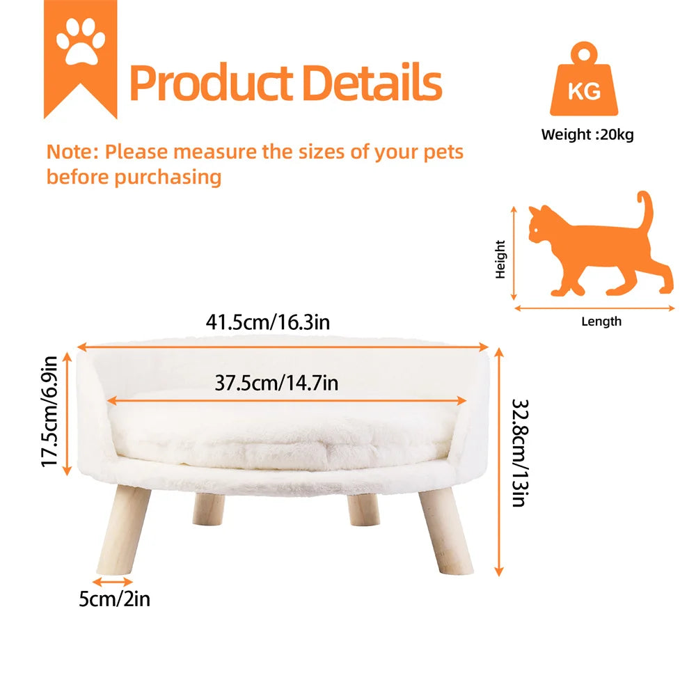 BORWART Ultra Soft Elevated Dog Cat Sofa Bed Waterproof Cushion