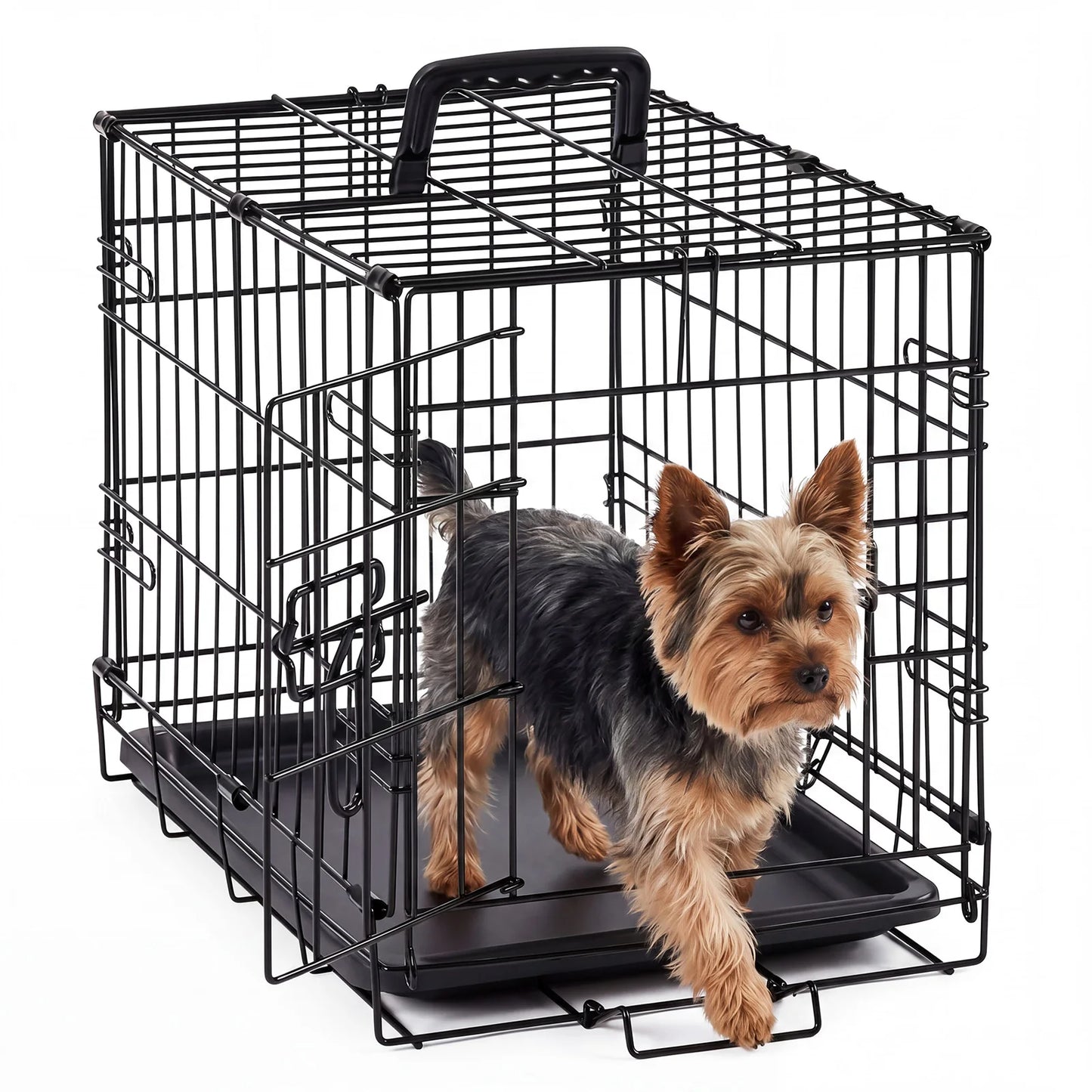 JHK Single Door Dog Crate With Secure Lock Metal Kennel
