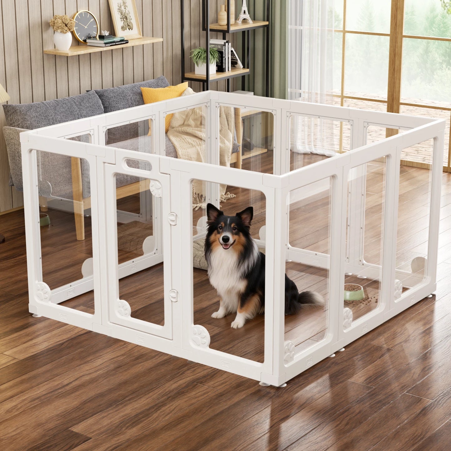 Jetting Acrylic Dog Play Pen For Small Dogs With Door