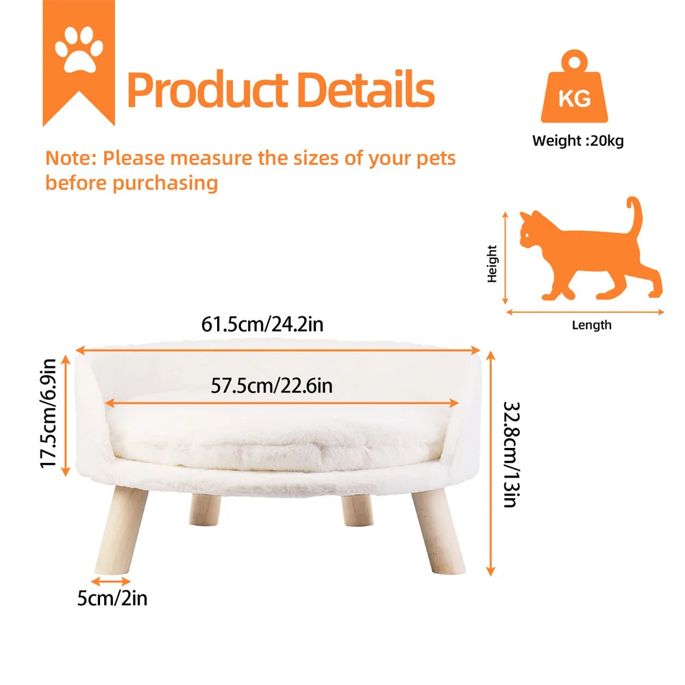 BORWART Ultra Soft Elevated Dog Cat Sofa Bed Waterproof Cushion