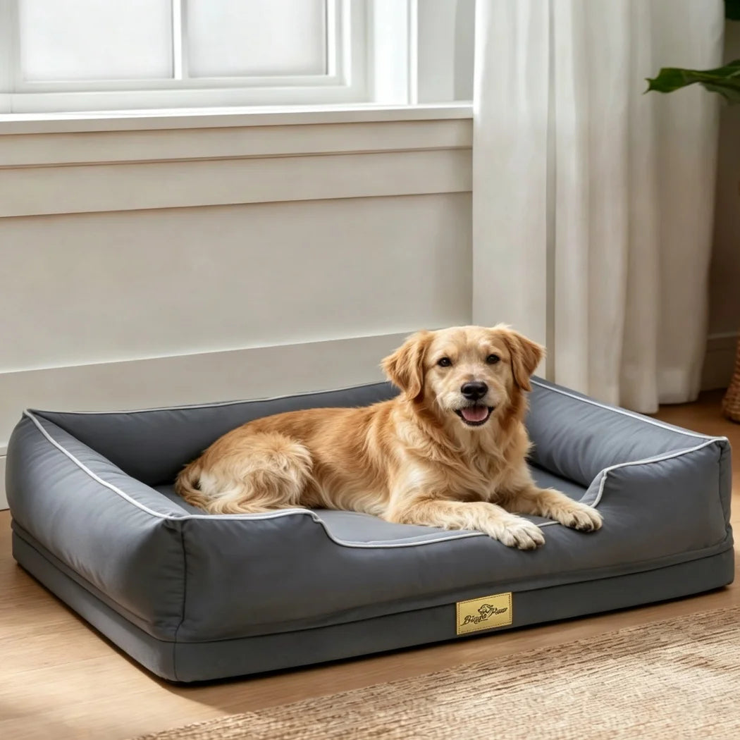 BORWART Orthopedic Dog Bed With Bolster Sides And Washable Cover