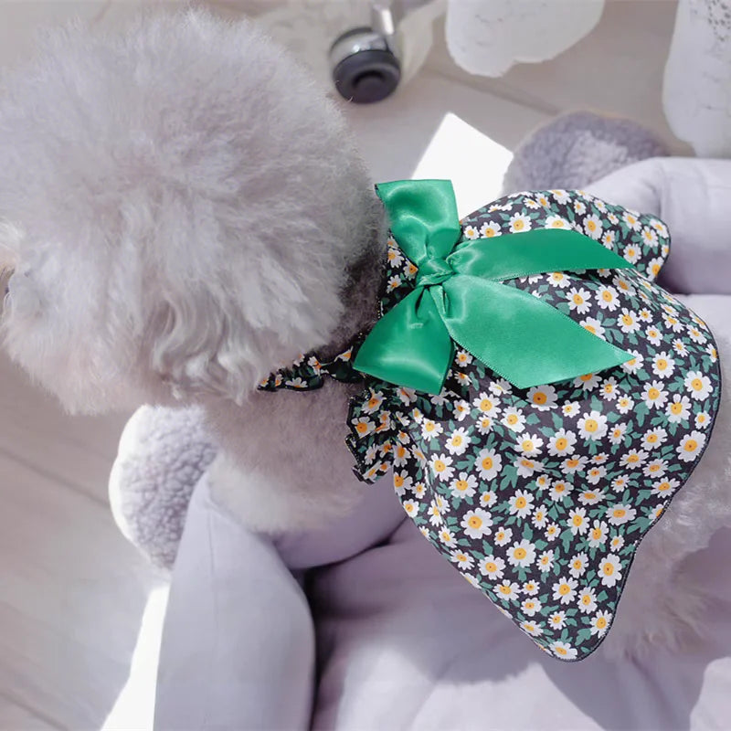 Fashion Pet Dress Sleeveless Flower Style Cat Princess Dog Outfit