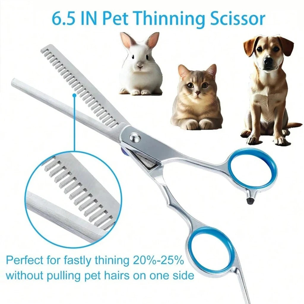 SHUYU Pet Grooming Scissors Kit Stainless Steel Shears With Case