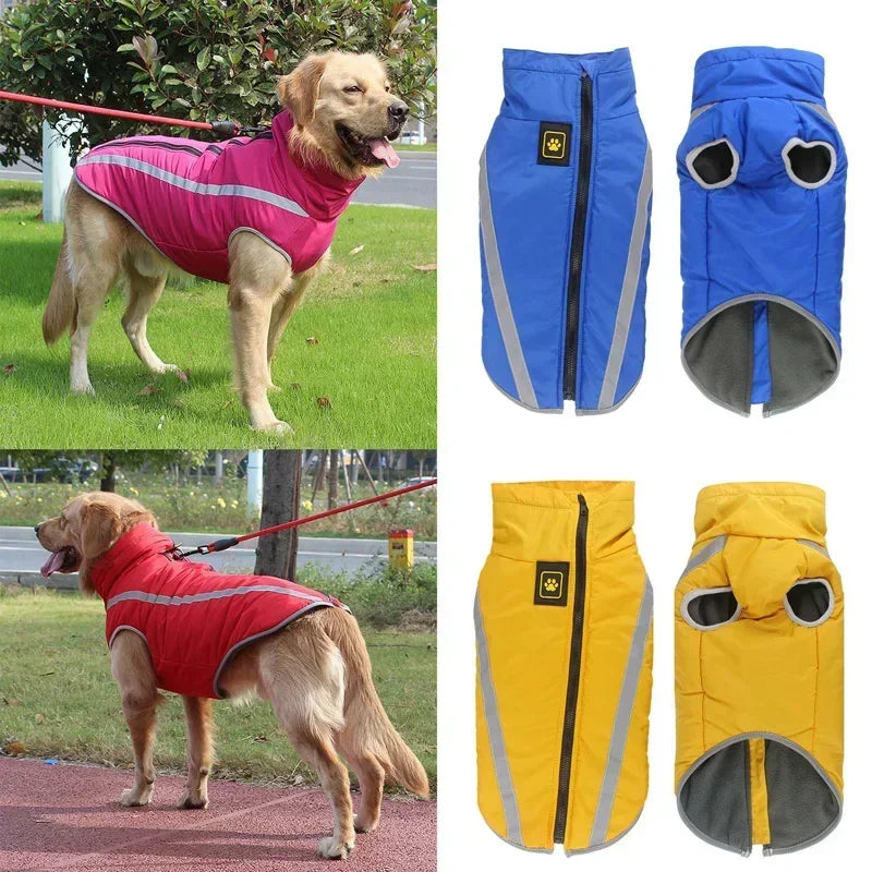 Waterproof Winter Dog Coat For Large Dogs Reflective Padded Fleece
