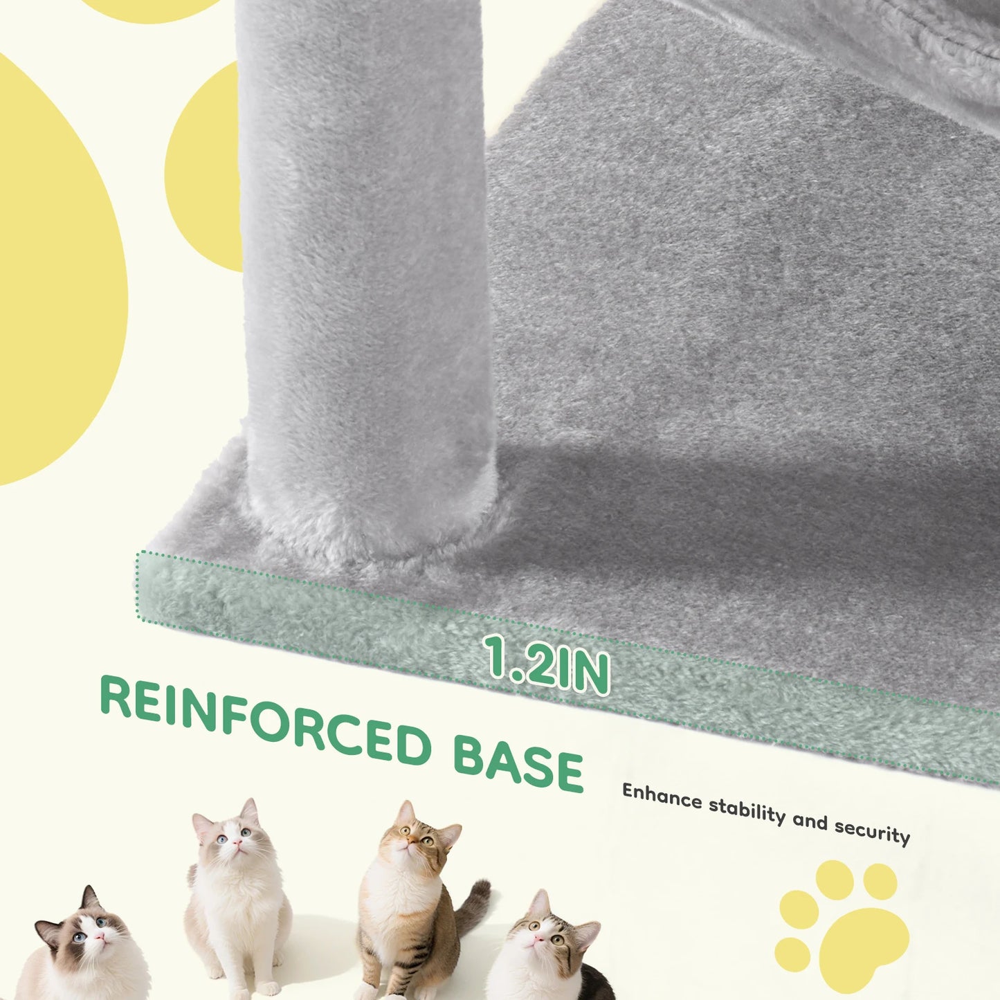 JHK Cat Tree Tower MultiCat Indoor Scratching Post Natural Sisal