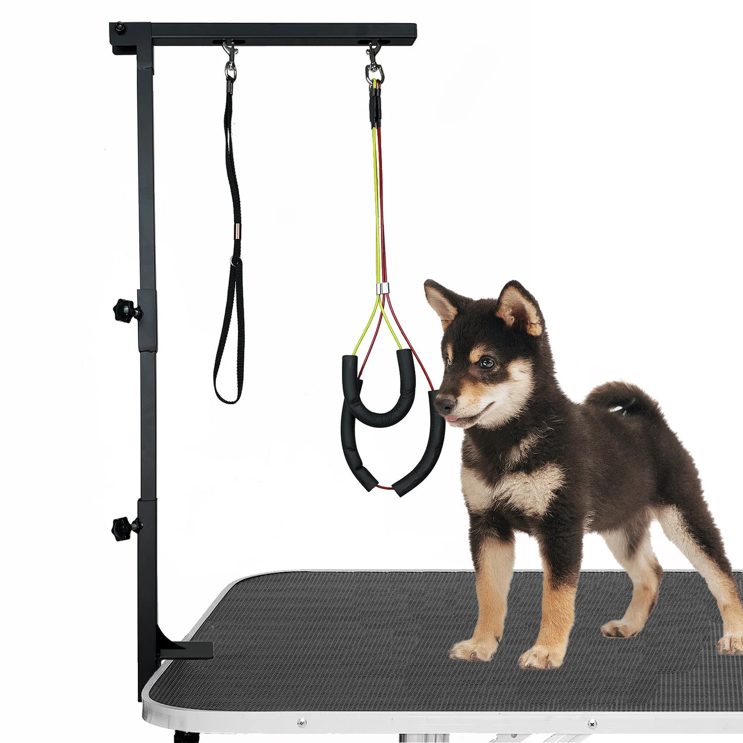 Dog Grooming Arm With Height Adjustable Clamp And Two Loops