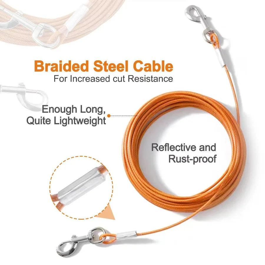 Extension Steel Wire Rope Dog Chain Anti Bite Outdoor Traction Rope