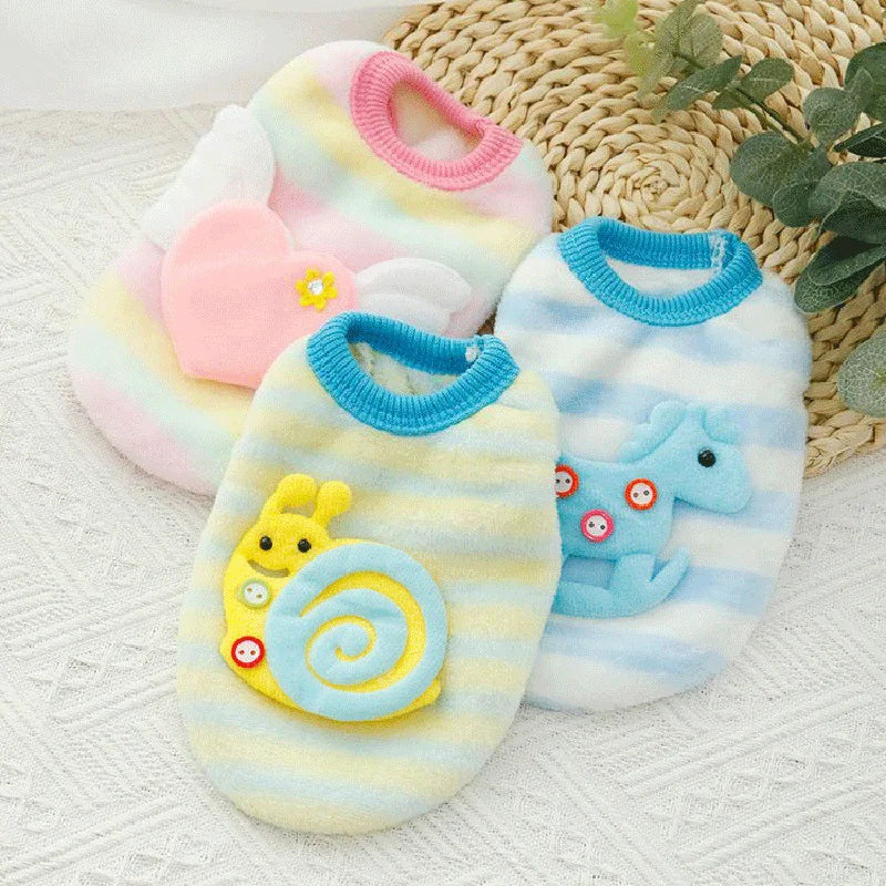 Cute Print Tea Cup Dog Sweater Winter Fleece Coat For Dogs