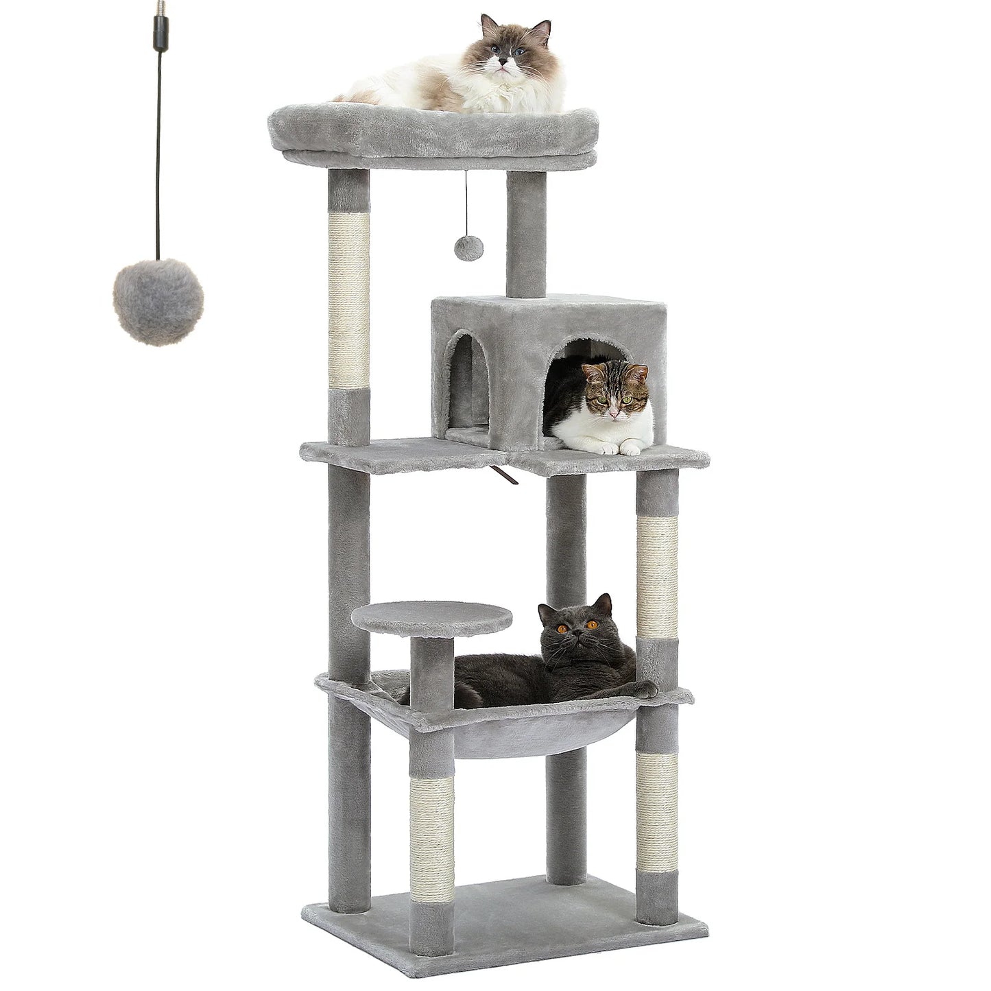 PAWZ Road 5 Level Cat Tree Indoor Large Cat Tower With Hammock