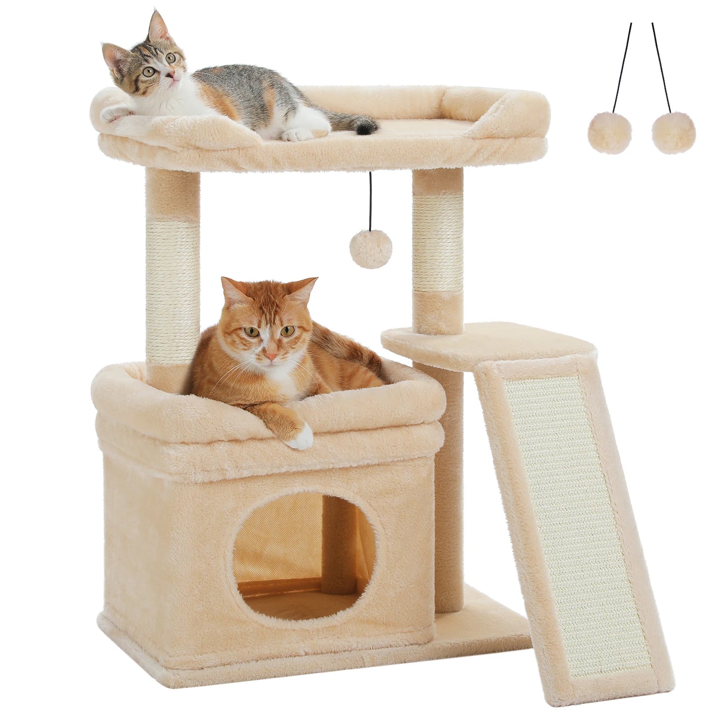 PAWZ Road Three-Tier Cat Tree With Sisal Scratching Posts