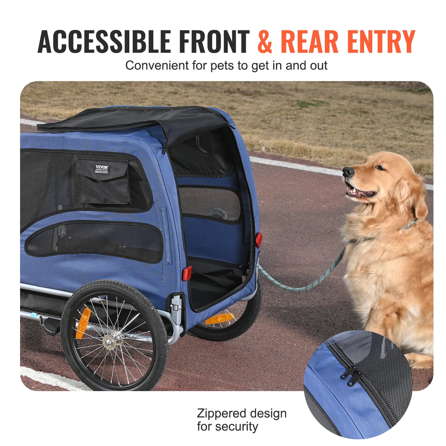 Pet Cart Bicycle Carrier for Dogs Collapsible Bike Trailer