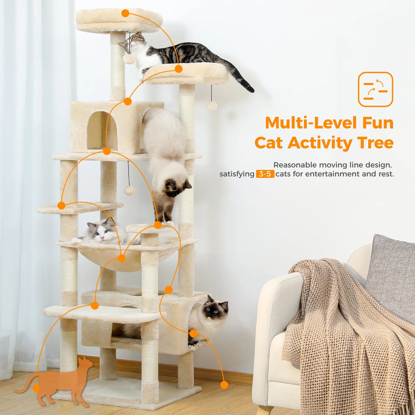 PAWZ Road Cat Tree Tower Indoor Cats Scratching Posts Sisal