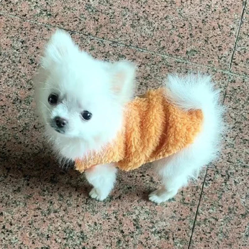 Cute Print Tea Cup Dog Sweater Winter Fleece Coat For Dogs