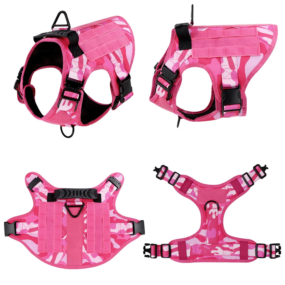 Military Camouflage Dog Harness For Large Medium Dogs Adjustable Vest