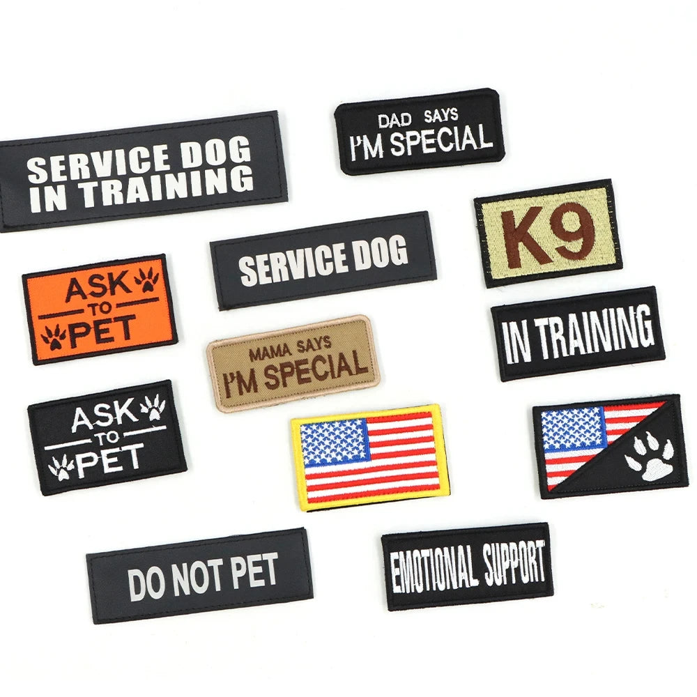Military Large Dog Harness Vest Set With Leash Patches Bags Training