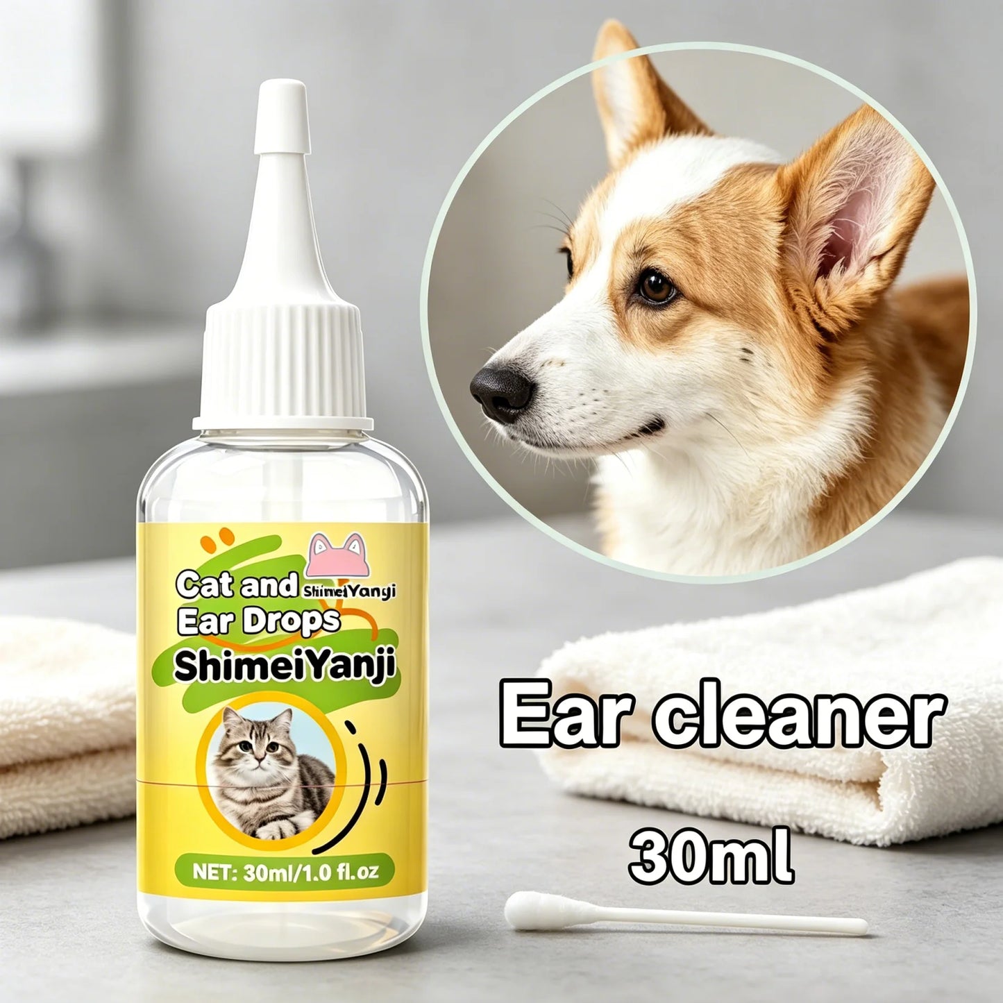 Pet Ear Cleaning Drops For Dogs And Cats Gentle Formula
