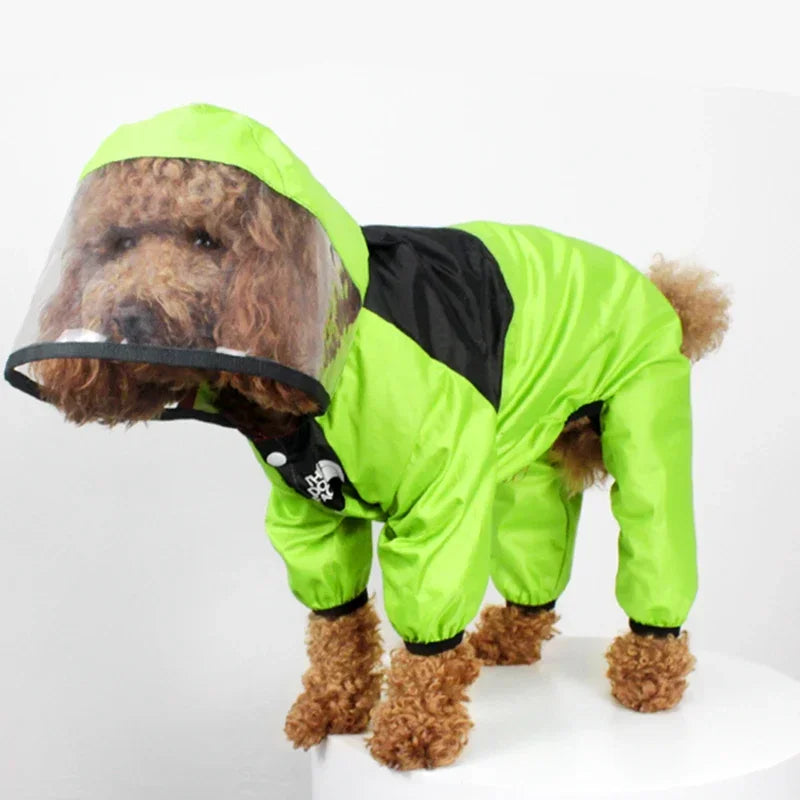 Transparent Hooded Dog Raincoat Waterproof Jacket For Pets