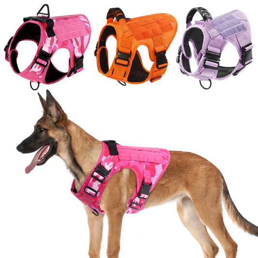 Military Camouflage Dog Harness For Large Medium Dogs Adjustable Vest