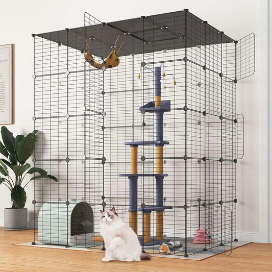 5 Tier Cat Playpen Cage With Detachable Metal Wire Kennels