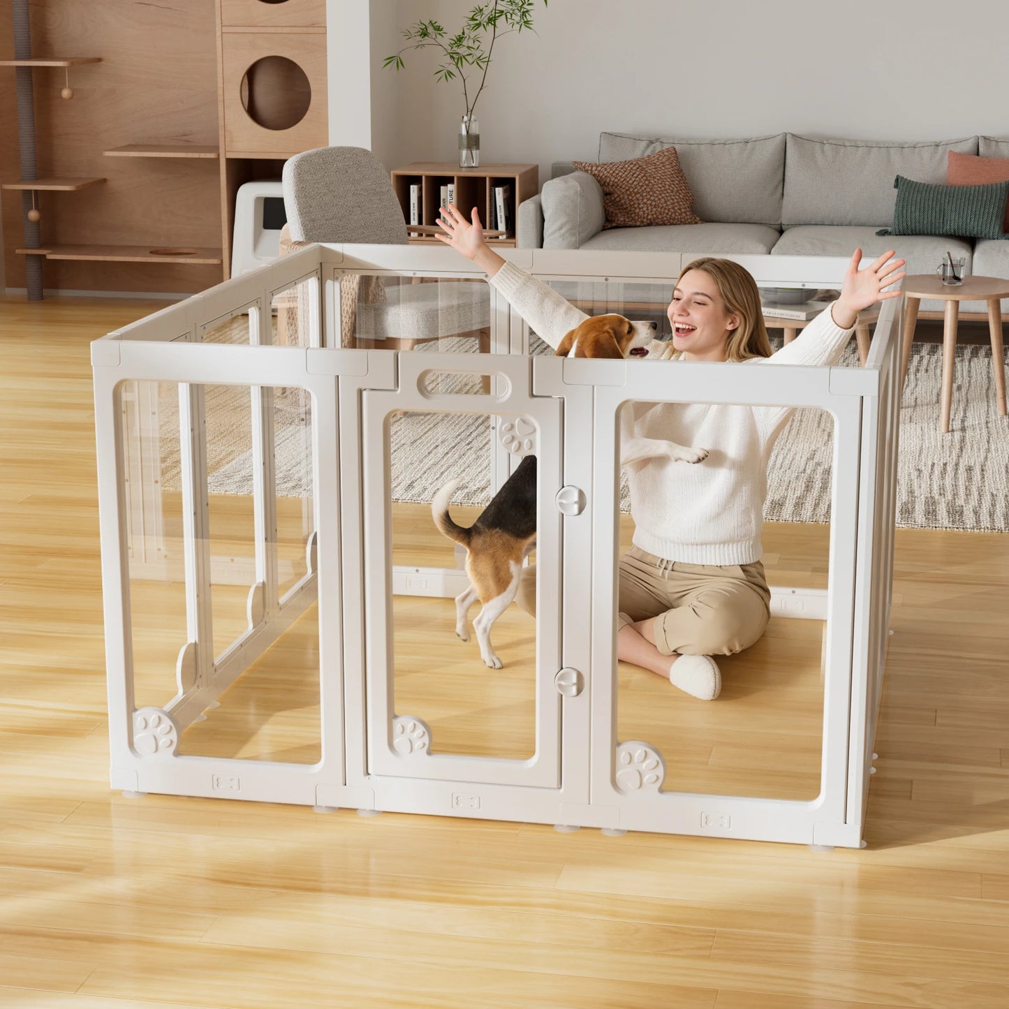 Jetting Acrylic Dog Play Pen For Small Dogs With Door