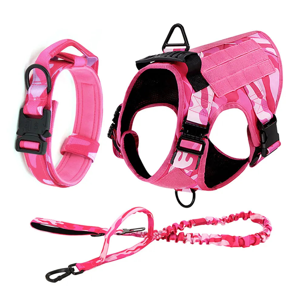 Military Camouflage Dog Harness For Large Medium Dogs Adjustable Vest