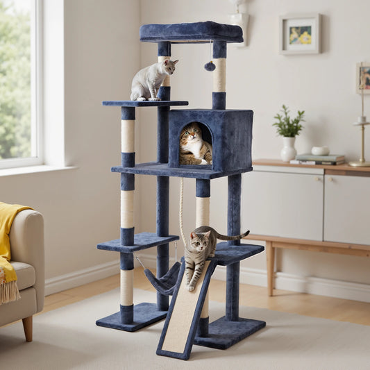 JHK Cat Tree Tall Multi-Cat Climbing Tower Indoor Cat