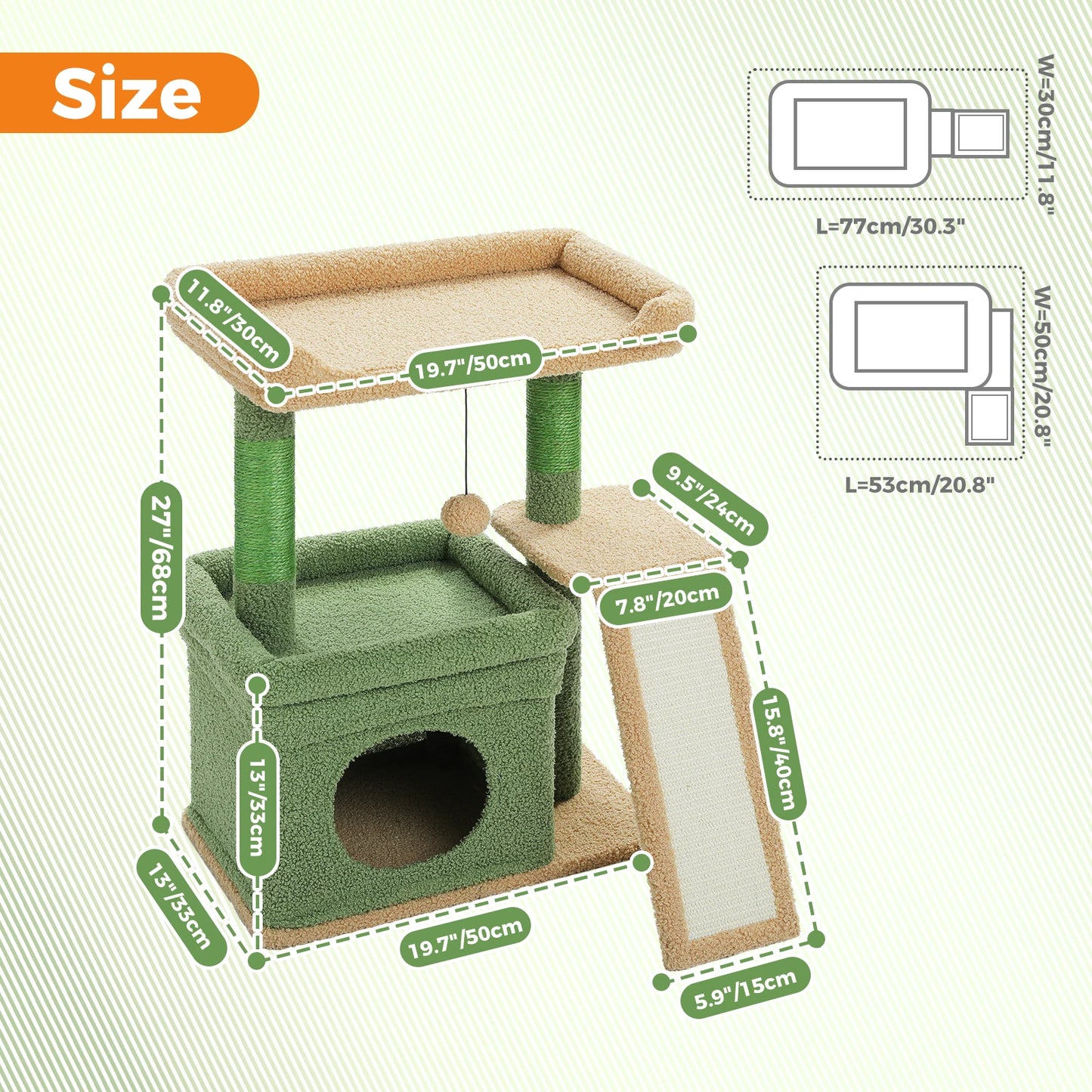 PAWZ Road Three-Tier Cat Tree With Sisal Scratching Posts