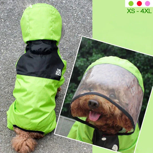 Transparent Hooded Dog Raincoat Waterproof Jacket For Pets