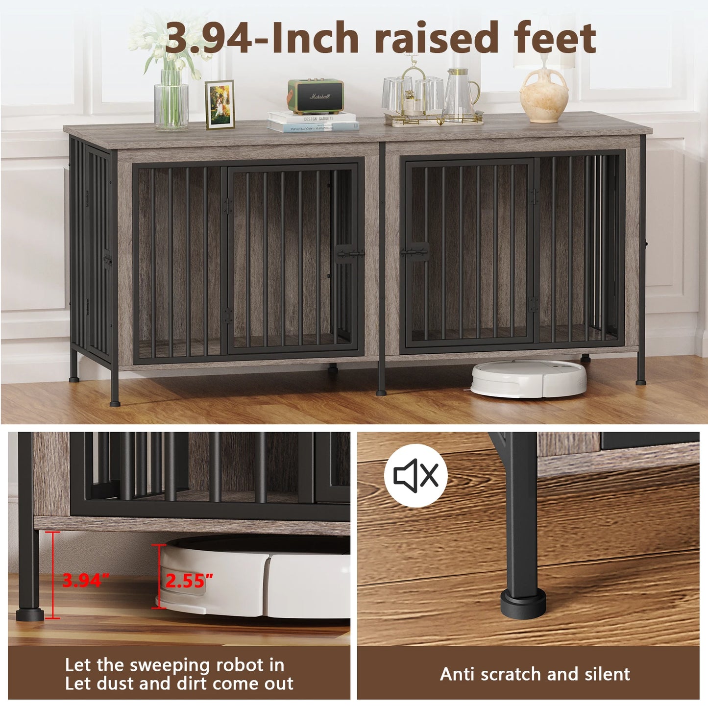 Heavy Duty Dog Crate Furniture Kennel Table and Tv Stand