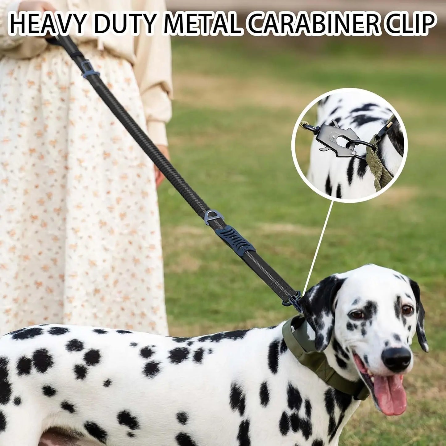 DCLOUD Reflective Dog Leash With Car Seatbelt For Large Dogs