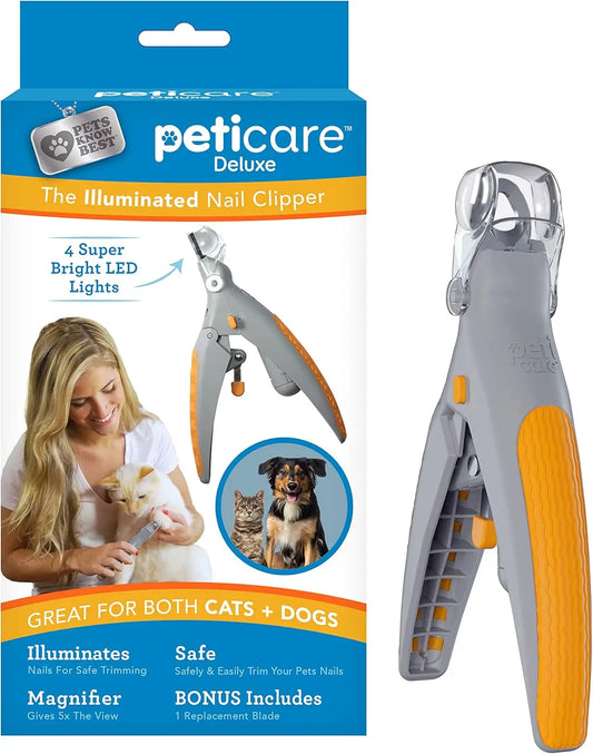 LED Illuminated 5X Magnification Pet Nail Clippers Stainless Steel