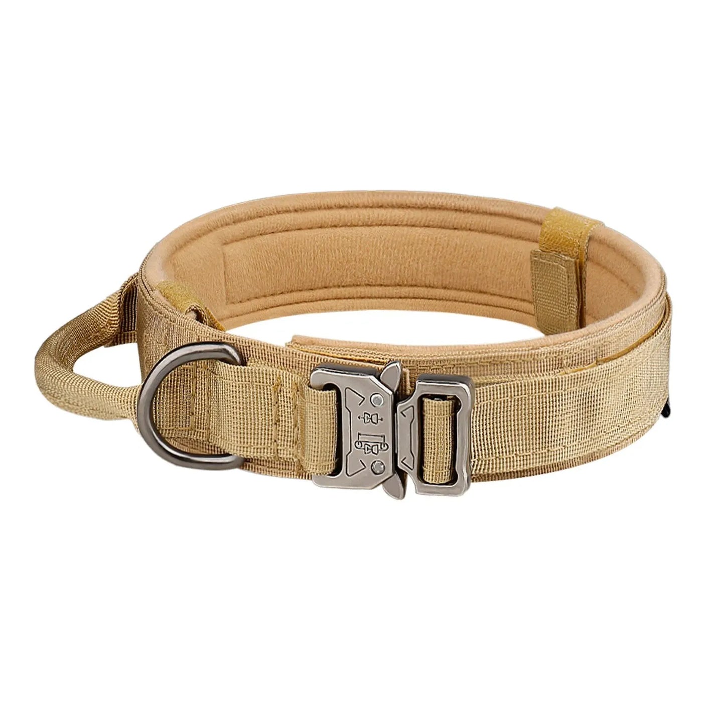Outdoor Tactical Dog Collar With Metal Buckle Breathable Nylon