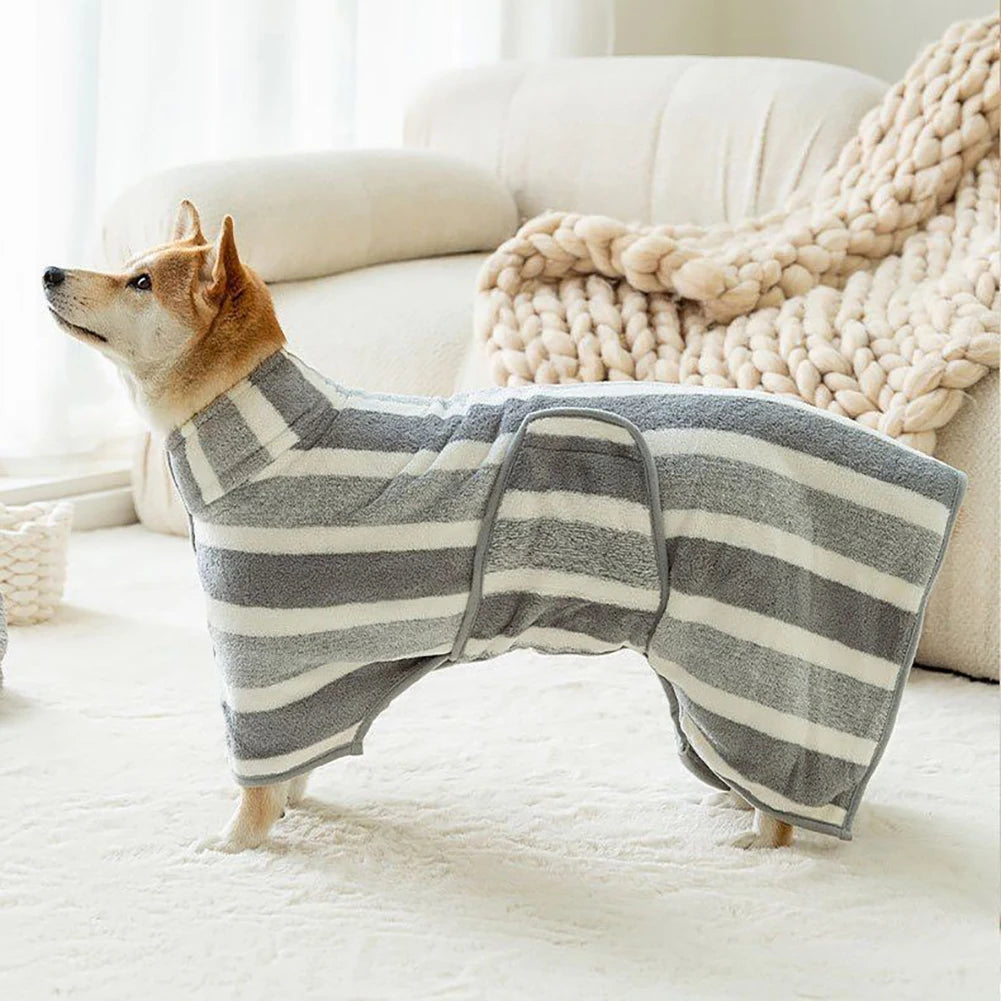 Quick Dry Dog Bathrobe Ultra Absorbent Towel For Pets
