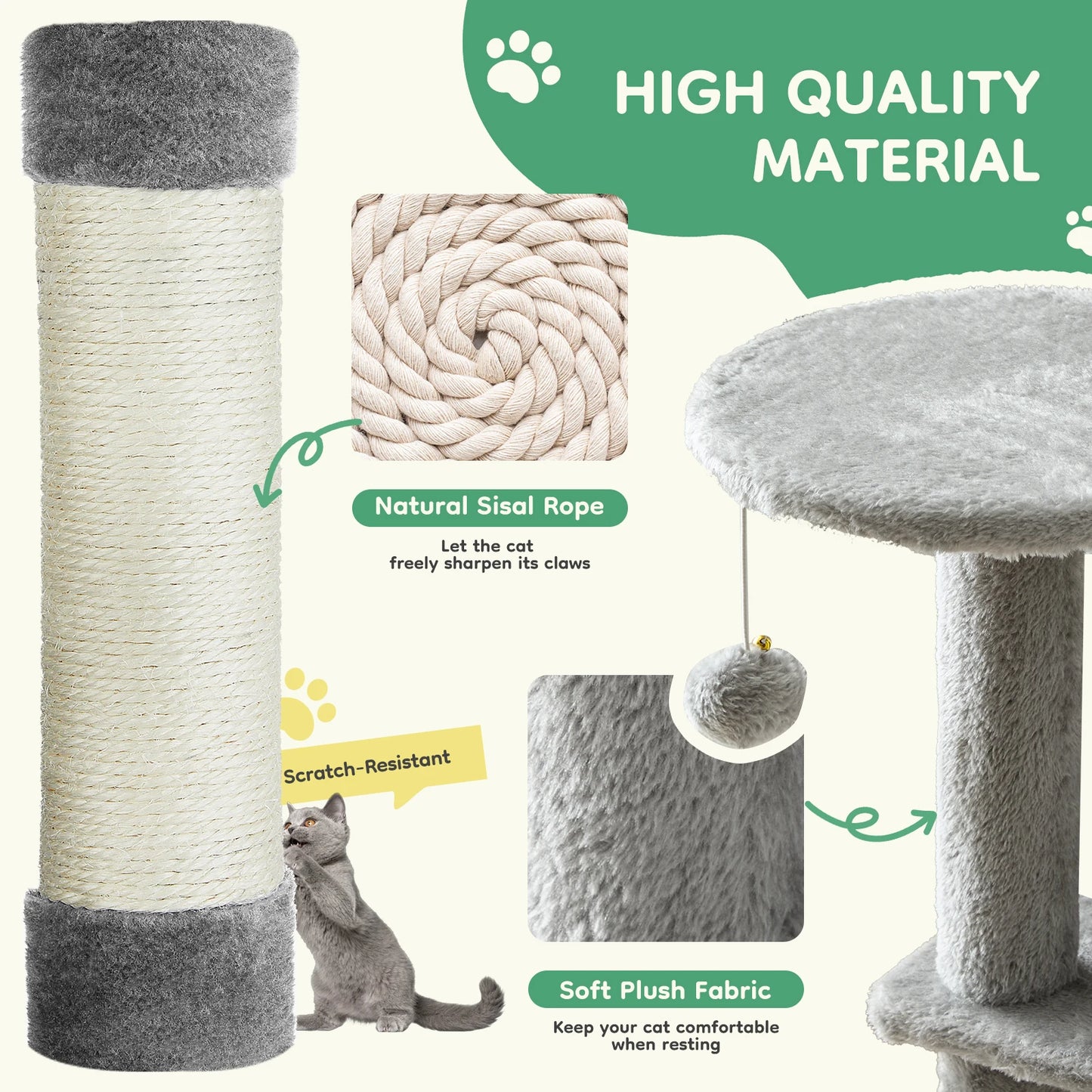 JHK Cat Tree Climbing Tower For Multi Cat Indoor Cats