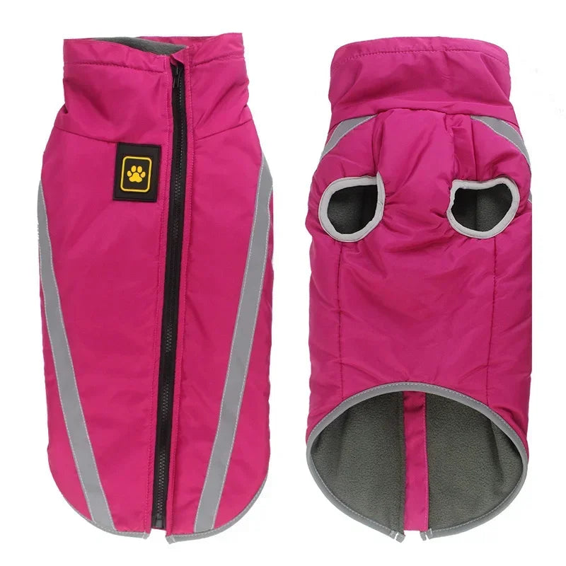 Waterproof Winter Dog Coat For Large Dogs Reflective Padded Fleece