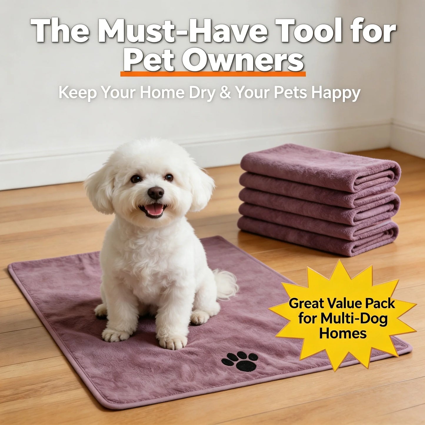 Ultra Absorbent Microfiber Pet Bath Towel For Dogs And Cats