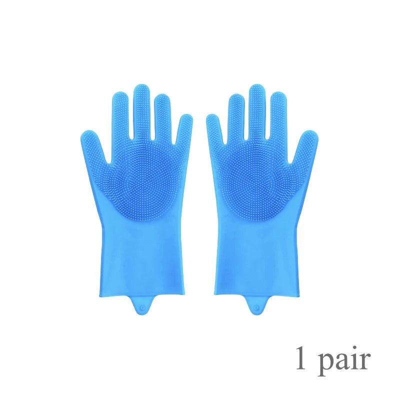 Silicone Pet Grooming Gloves For Dogs Cats Hair Removal Scrubber