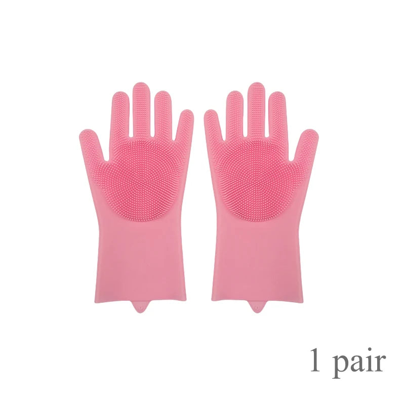 Silicone Pet Grooming Gloves For Dogs Cats Hair Removal Scrubber