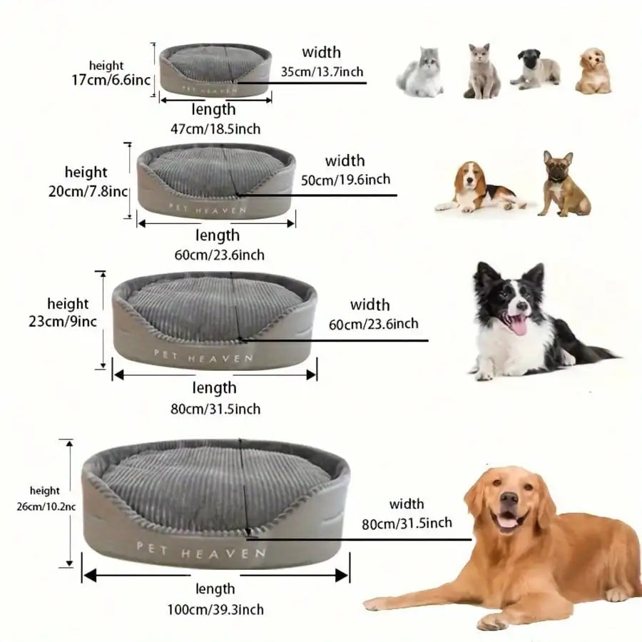 Machine-Washable Soft Cozy Pet Bed With Warm Mat For Pets