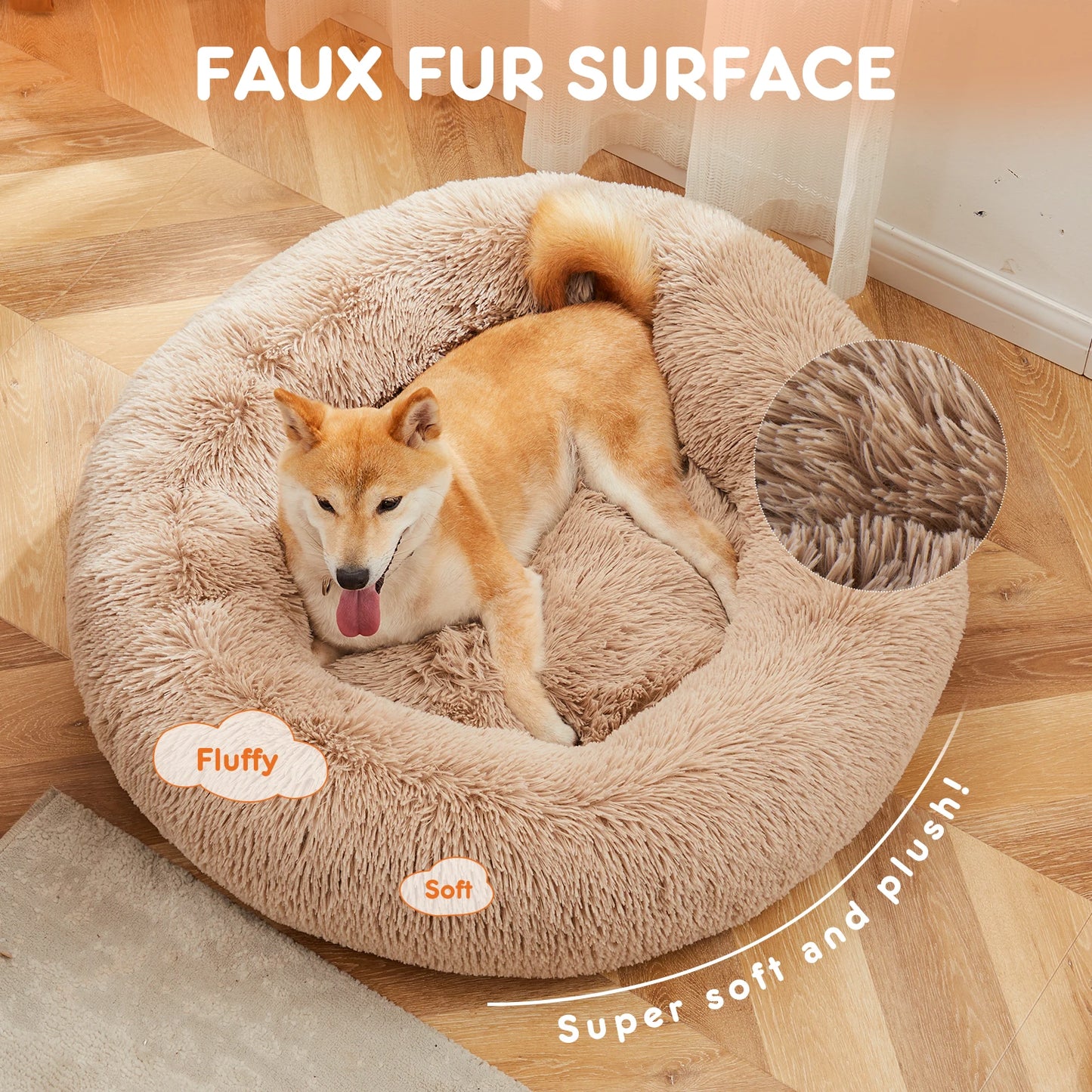 JHK Calming Dog Bed For Medium To Large Dogs Washable