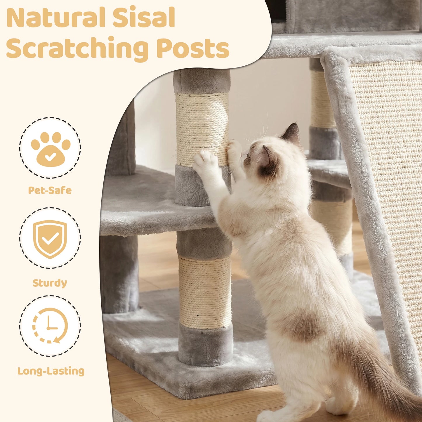 Large Cat Tree Tower With Multi Levels And Two Condos