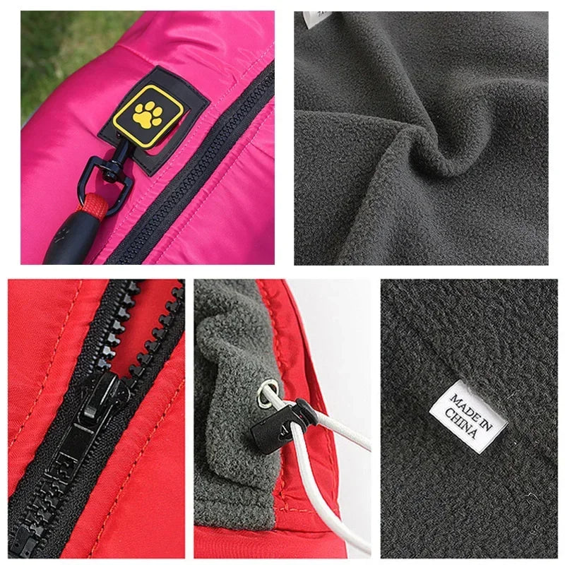 Waterproof Winter Dog Coat For Large Dogs Reflective Padded Fleece