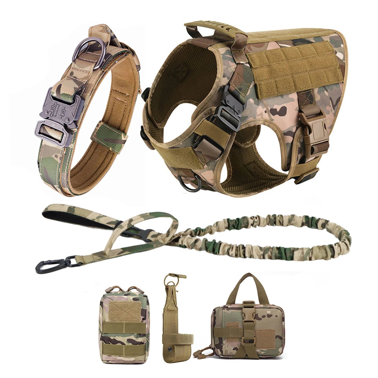 Tactical Dog Harness With Molle Pouches For German Shepherds