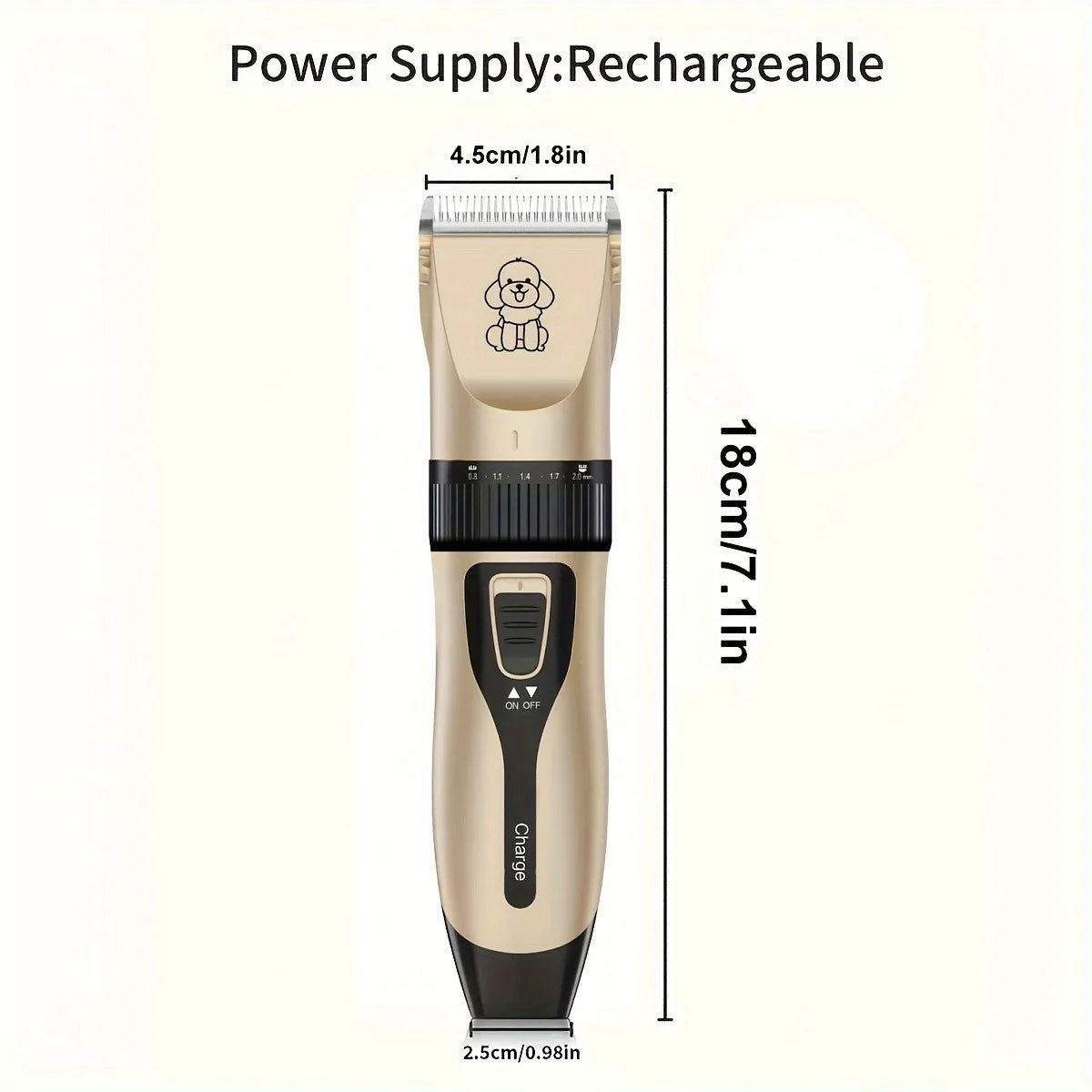 YUKU USB Rechargeable Pet Grooming Kit Cordless Trimmer for Dogs and Cats