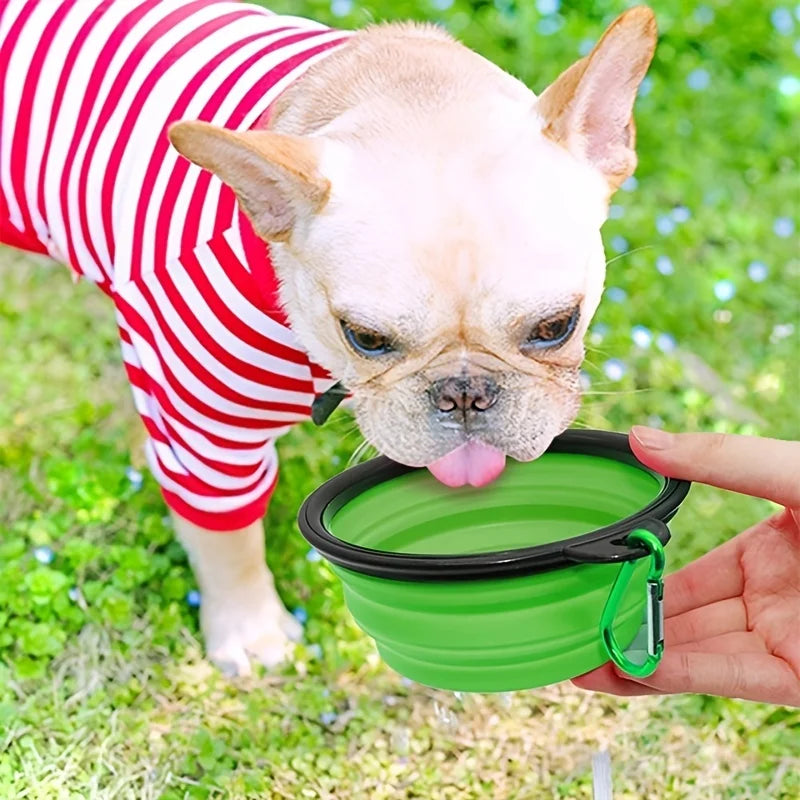 Portable Collapsible Pet Food Bowl TPR Silicone Travel Outdoor