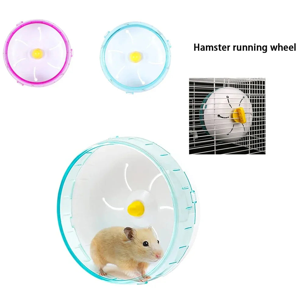 Hamster Running Disc Wheel Toy Silent Transparent Pet Cage Wheel