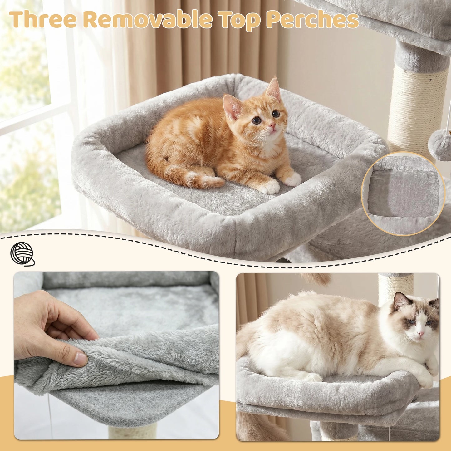 Large Cat Tree Tower With Multi Levels And Two Condos