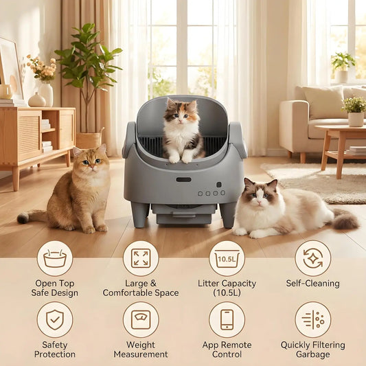 HiMISS 8L Self-Cleaning Smart Cat Litter Box With WiFi